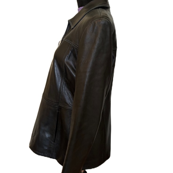 EUC Nine West Leather Black Jacket - Picture 2 of 6